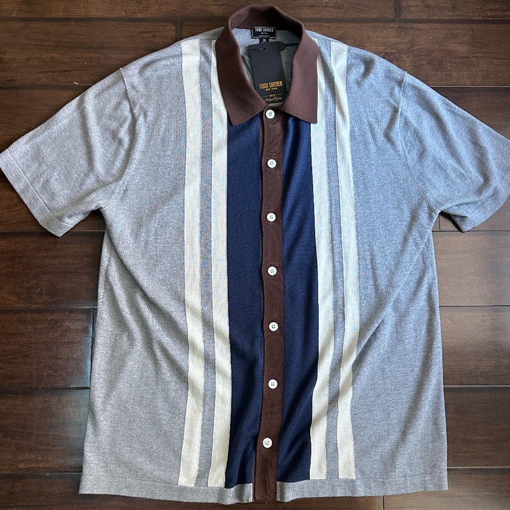 Todd Snyder Silk Cotton Short Sleeve Sweater Polo NWT